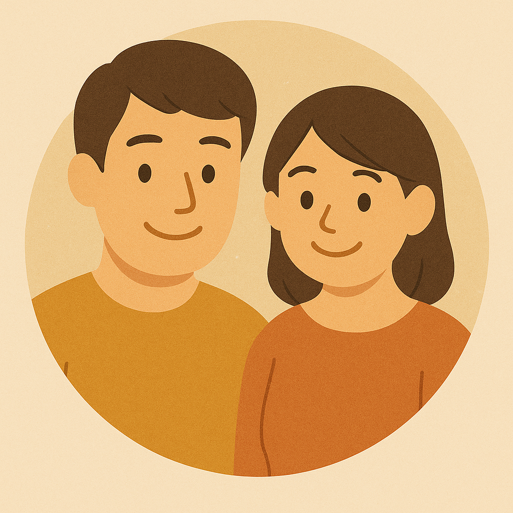 日本のご夫婦のイラスト